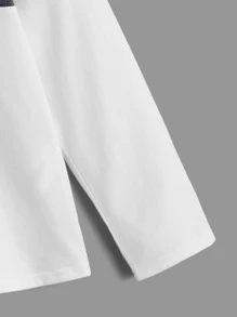 SHEIN Boys Dinosaur Print Colourblock Polo Shirt - White - View 4