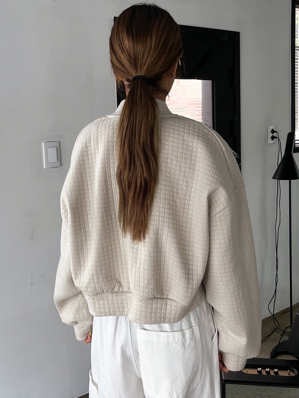 Zip Up Drop Shoulder Bomber Jacket,Fall Clothes