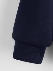 SHEIN Tween Boy Reflective Cartoon Graphic Sweatshirt - Navy Blue - View 5