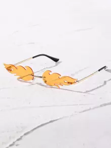 Gafas de moda de lentes en forma de fuego - Naranja - Ver 2