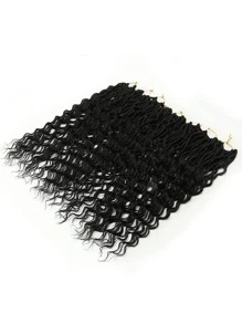 1入組捲髮人造Locs鉤針頭髮，柔軟Locs預環女神Locs鉤針頭髮新Locs捲曲深波浪鉤針Locs合成接發 - 黑色 - 查看 3