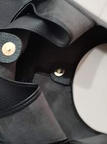 極簡單肩托特包附帶小口袋包 - 黑色 - 查看 7