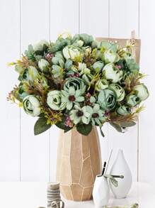 1入pc人工花茶,玫瑰花苞,菊花,秋季裝飾,情人節禮物,diy花環材料,婚禮裝飾,新娘手持花材料,家居臥室,餐廳,花瓶裝飾,生日派對和新年材料 - 彩色 - 查看 1