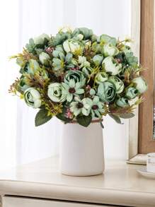 1入pc人工花茶,玫瑰花苞,菊花,秋季裝飾,情人節禮物,diy花環材料,婚禮裝飾,新娘手持花材料,家居臥室,餐廳,花瓶裝飾,生日派對和新年材料 - 彩色 - 查看 6