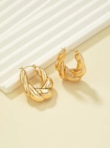 扭結設計圓耳環