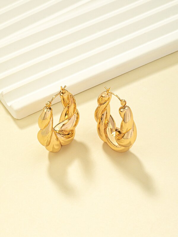 Twist Design Hoop Earrings SHEIN USA