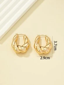 扭結設計圓耳環