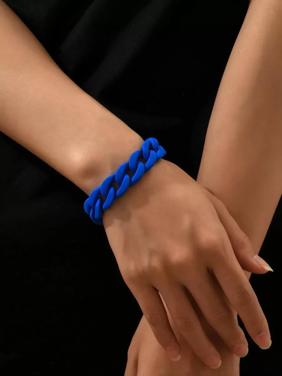 Solid Minimalist Bracelet - Royal Blue - View 1