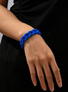 Solid Minimalist Bracelet - Royal Blue - View 3