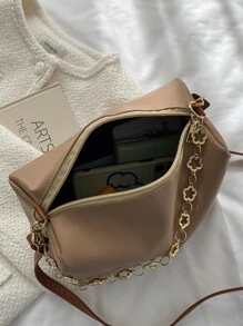 Da giả Hoa & Thư Patch trang trí Túi Bucket Đối với - Màu Khaki - Xem 6