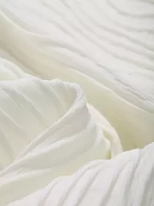 DAZY 荷叶边领口锁眼后背 T 恤，秋季服装长袖女式上衣 - 米色 - 查看 5