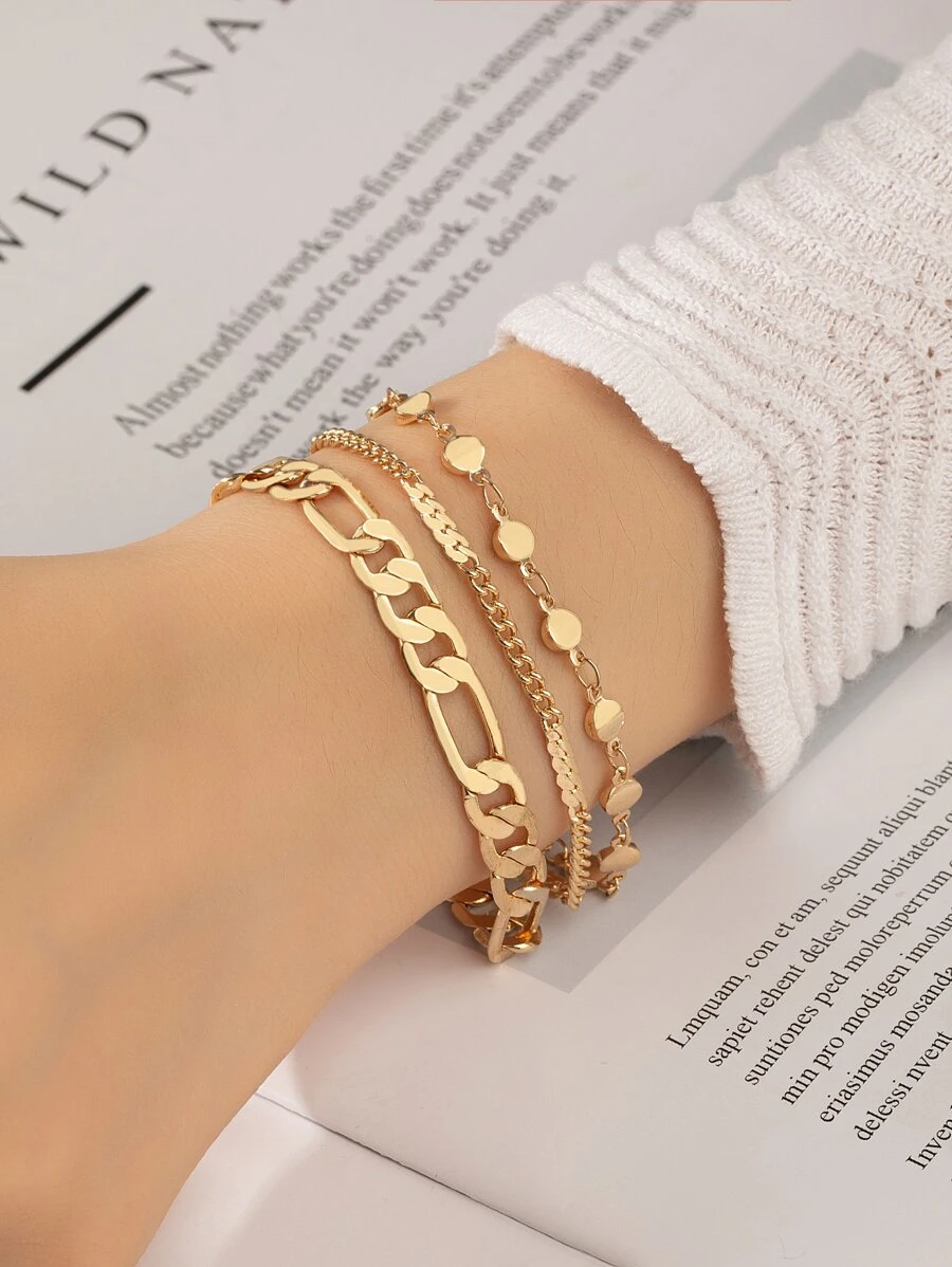 Layered Minimalist Bracelet - Yellow Gold - View 1