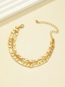 Layered Minimalist Bracelet - Yellow Gold - View 3