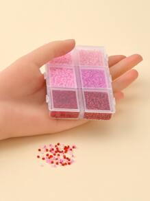 1盒4500入組6樣式玻璃種子珠子圓形洞珠子粉色2mm釘珠DIY首飾配件 - 粉色 - 查看 2