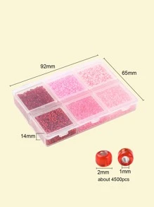 1盒4500入組6樣式玻璃種子珠子圓形洞珠子粉色2mm釘珠DIY首飾配件 - 粉色 - 查看 3