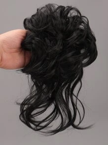 卷合成纖維頭髮髻 - 黑色 - 查看 1