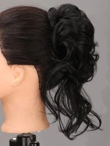卷合成纖維頭髮髻 - 黑色 - 查看 5