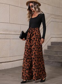 SHEIN Clasi Graphic Print Belted Culotte Jumpsuit - Multicolor - View 5