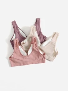 SHEIN 3pack Maternity Button Front Bra For Mother - Multicolor - View 2