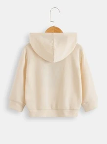 SHEIN Áo nỉ thêu hình động vật dành cho bé trai - Màu be - Xem 4