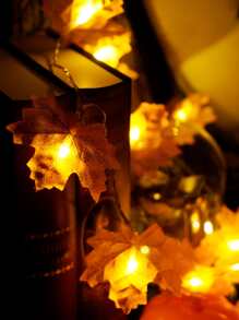 1 dây đèn hình lá phong với 10/20/30 đèn LED, 2/3/4.5ma dùng trang trí Halloween cho phòng, trang trí sân vườn Halloween làm quà tặng, trang trí ngày lễ, trang trí lễ hội - Màu vàng - Xem 5