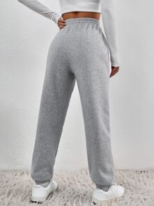 Muchica Quần thể thao nữ Túi màu trơn - Xám - Xem 1