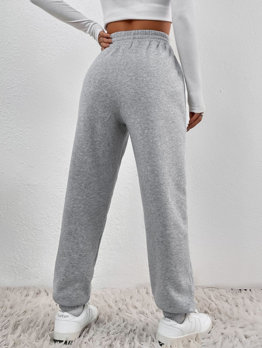 Muchica Quần thể thao nữ Túi màu trơn - Xám - Xem 1