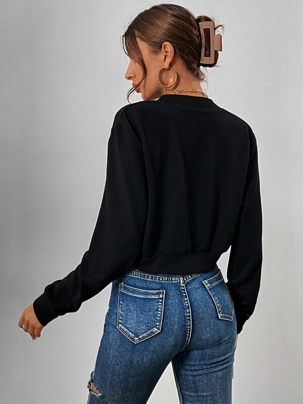 SHEIN EZwear ジッパーアップ クロップ ボンバージャケット SHEIN JAPAN