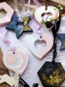 1pc Heart Shaped DIY Silicone Mold, Simple Hollow Out Heart Design Silicone Mold For DIY - Grey - View 2