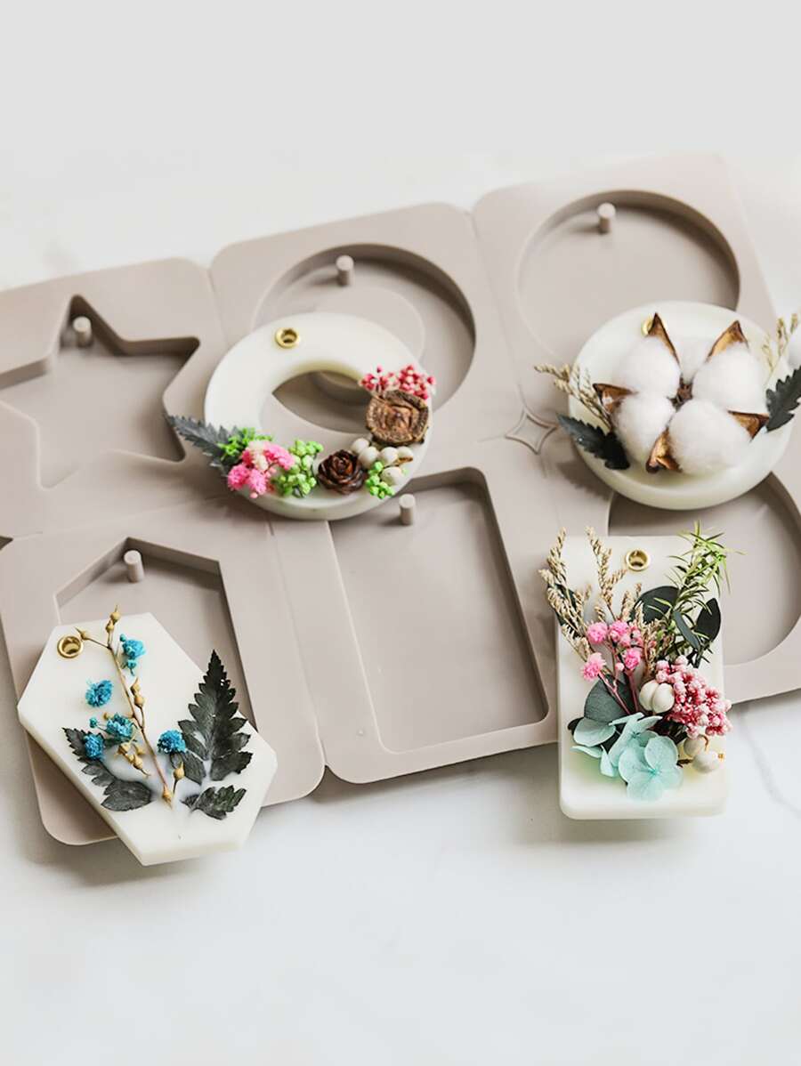 1pc Geometric & Star Shaped DIY Silicone Mold - Grey - View 1