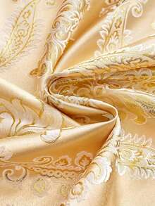 Jacquard Flower Single Panel Curtain - Yellow - View 6