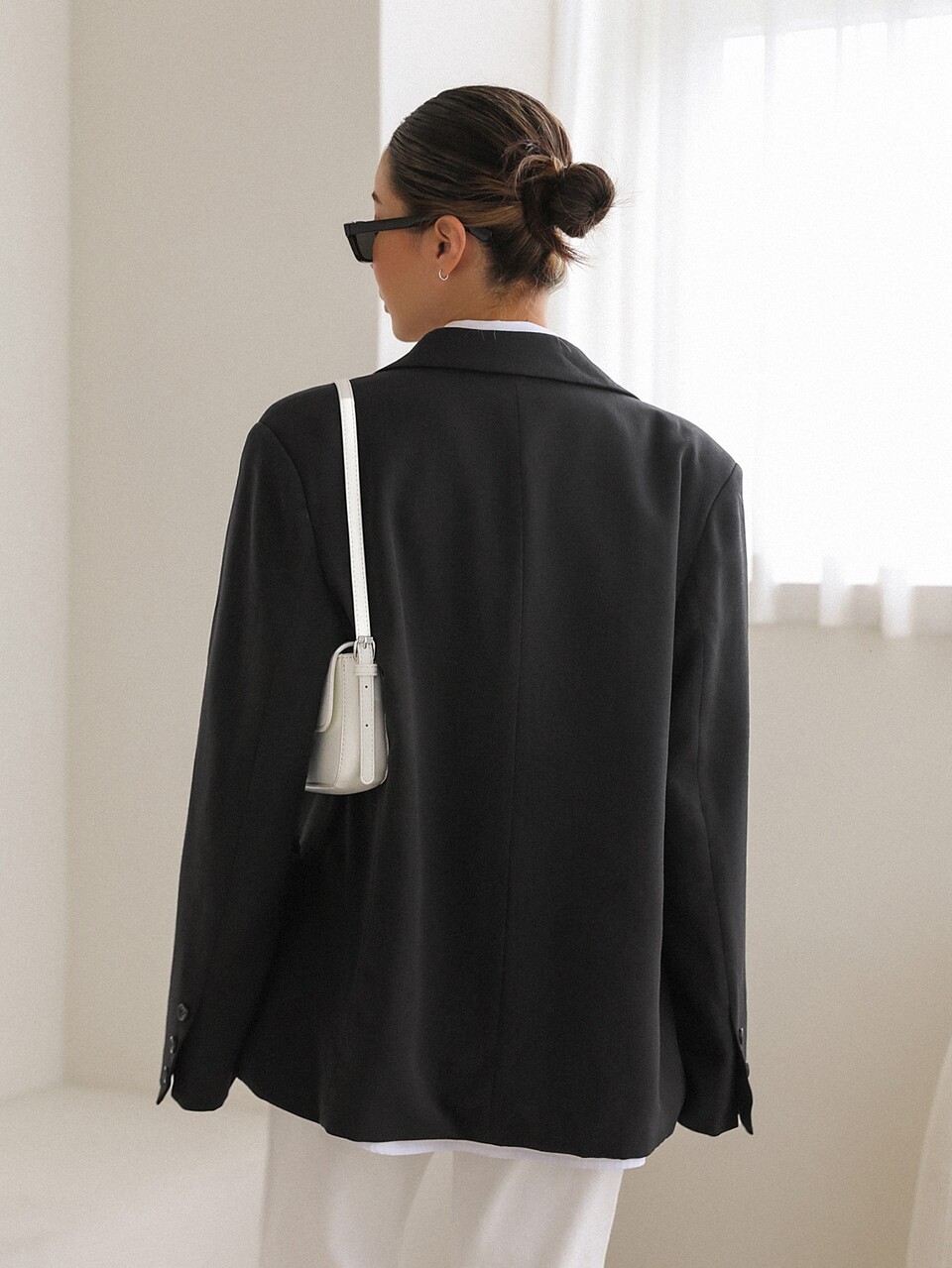Solid Single Breasted Blazer Business Attire