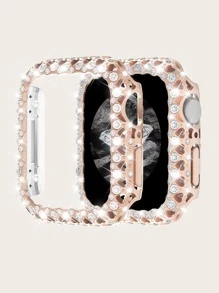 水鑽裝飾手錶殼適用於Apple Watch - 粉色 - 查看 1