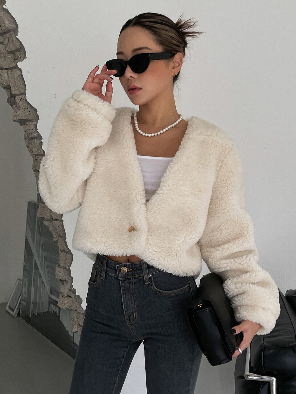Button Front Teddy Jacket