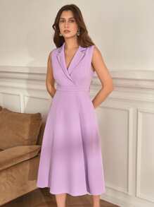 SHEIN Frenchy 西裝領無袖洋裝