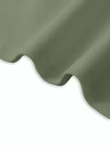 Manfinity Homme Men Mountain Print Contrast Trim Polo Shirt - Army Green - View 3