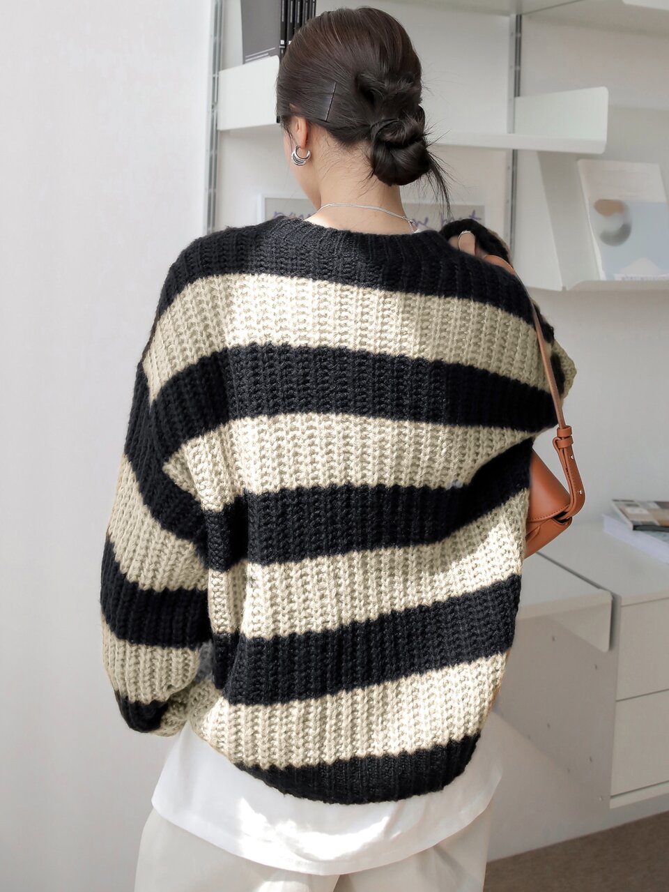 Two Tone Drop Shoulder Sweater,Fall Women Clothes