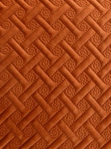 1入組無填充物花紋凹凸坐墊套,海軍藍色抱枕套,適用於沙發、客廳等 - 亮橙色 - 查看 6