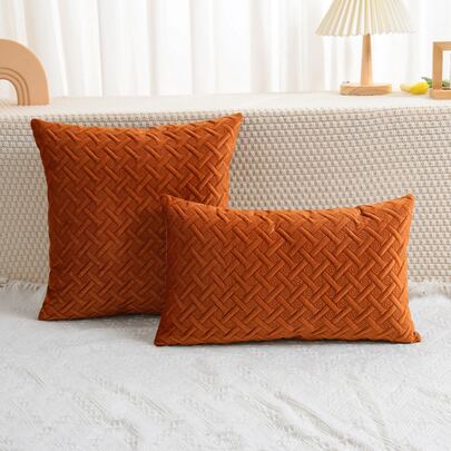 1入組無填充物花紋凹凸坐墊套,海軍藍色抱枕套,適用於沙發、客廳等