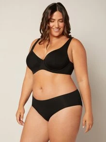 LUVLETTE Underwire Balconette Lounge Lightly Lined T-Shirt Bra - Black - View 9