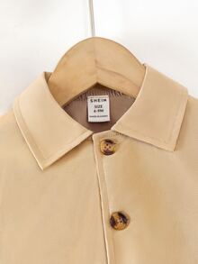 Baby Button Up Slant Pockets Coat