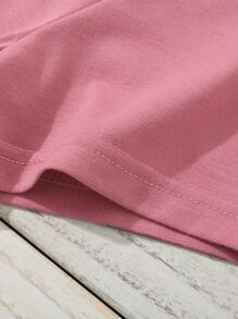 SHEIN LUNE Floral & Butterfly Print Tee Graphic Tees Women Tops - Pink - View 3