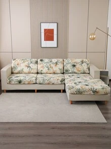 1pc Flower Pattern Sofa Cushion Cover,Cottagecore Sofa Seat Dust Cover For Home Decor - Multicolor - View 3