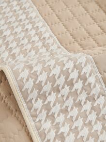 1入組千鳥格圖案衍縫沙發套 - 卡其色 - 查看 6