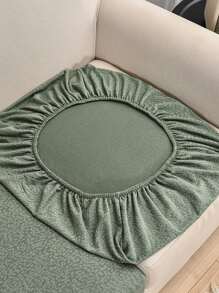 1pc Solid Color Waterproof Stretchy Sofa Cushion Cover - Green - View 2