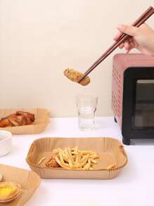 30 piezas Papel para hornear freidora - Marrón - Ver 7