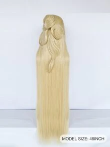 1pc Long Straight Cosplay Synthetic Wig & 1pc Wig Cap - Gold - View 2