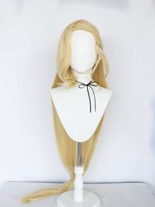 1pc Long Straight Cosplay Synthetic Wig & 1pc Wig Cap - Gold - View 4
