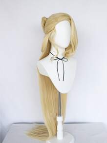1pc Long Straight Cosplay Synthetic Wig & 1pc Wig Cap - Gold - View 3
