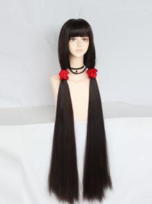 Peluca sintética cosplay largo recto con tupe - Marrón - Ver 3